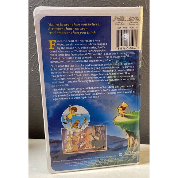 Poohs Grand Adventure - The Search for Christopher Robin (VHS, 1997, Disney) - Picture 2 of 3